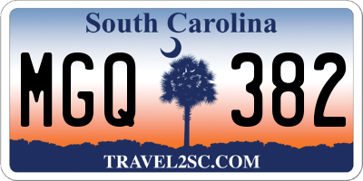 SC license plate MGQ382