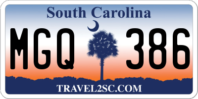 SC license plate MGQ386