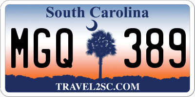 SC license plate MGQ389
