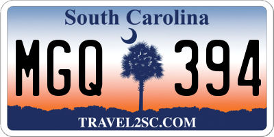 SC license plate MGQ394