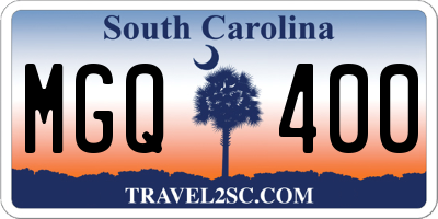 SC license plate MGQ400