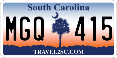 SC license plate MGQ415