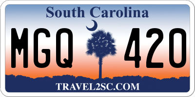 SC license plate MGQ420