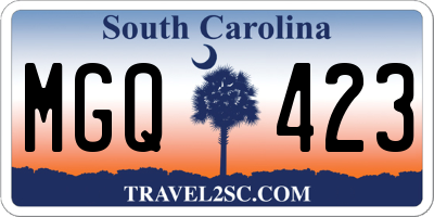 SC license plate MGQ423
