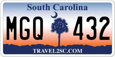 SC license plate MGQ432