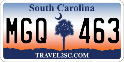 SC license plate MGQ463
