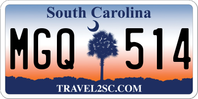 SC license plate MGQ514