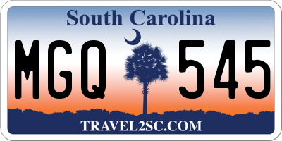 SC license plate MGQ545