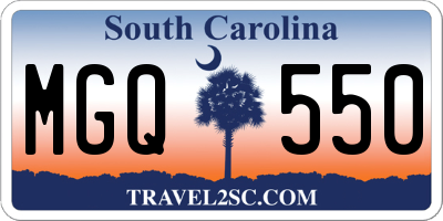 SC license plate MGQ550