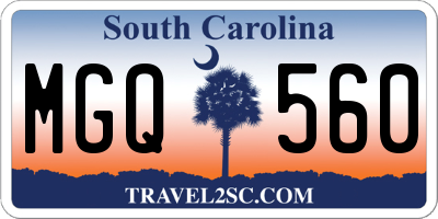 SC license plate MGQ560