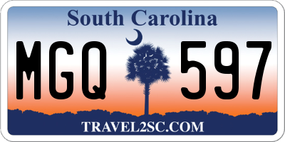 SC license plate MGQ597