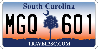 SC license plate MGQ601