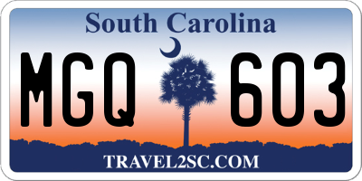 SC license plate MGQ603