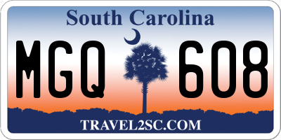 SC license plate MGQ608