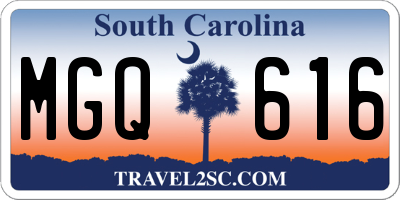 SC license plate MGQ616