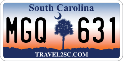 SC license plate MGQ631