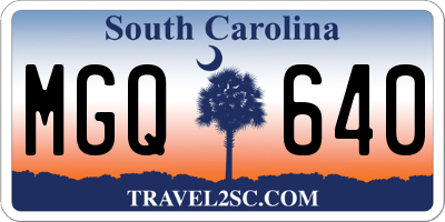 SC license plate MGQ640
