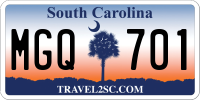 SC license plate MGQ701