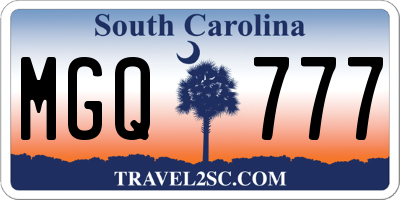 SC license plate MGQ777