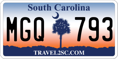 SC license plate MGQ793