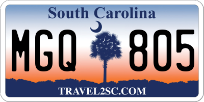 SC license plate MGQ805