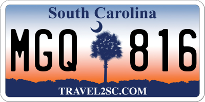 SC license plate MGQ816