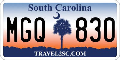 SC license plate MGQ830