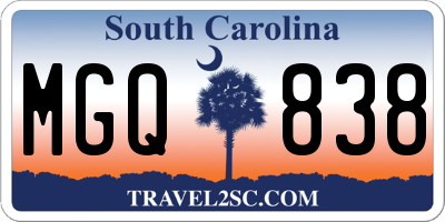 SC license plate MGQ838