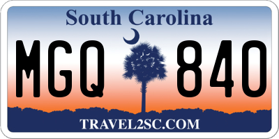 SC license plate MGQ840