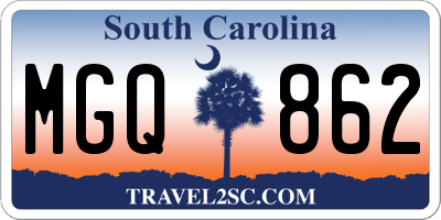 SC license plate MGQ862