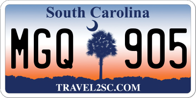 SC license plate MGQ905
