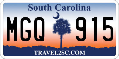 SC license plate MGQ915
