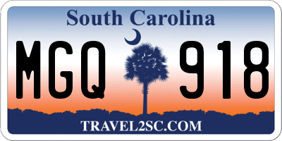 SC license plate MGQ918