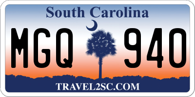 SC license plate MGQ940