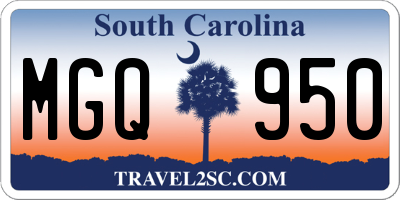 SC license plate MGQ950