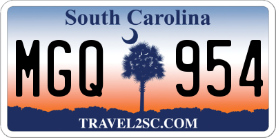 SC license plate MGQ954