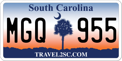 SC license plate MGQ955