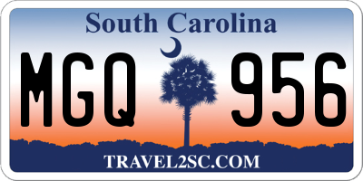 SC license plate MGQ956