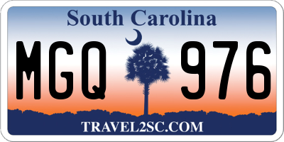 SC license plate MGQ976