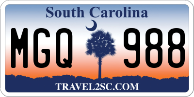 SC license plate MGQ988