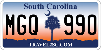 SC license plate MGQ990