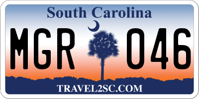 SC license plate MGR046