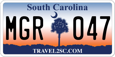 SC license plate MGR047