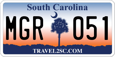 SC license plate MGR051