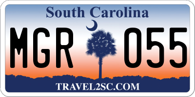 SC license plate MGR055