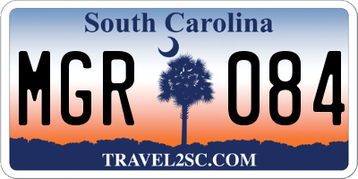 SC license plate MGR084