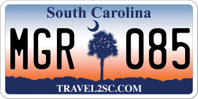 SC license plate MGR085