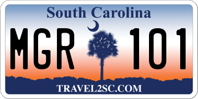 SC license plate MGR101