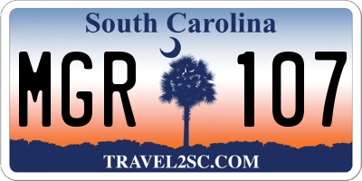 SC license plate MGR107