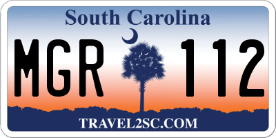 SC license plate MGR112